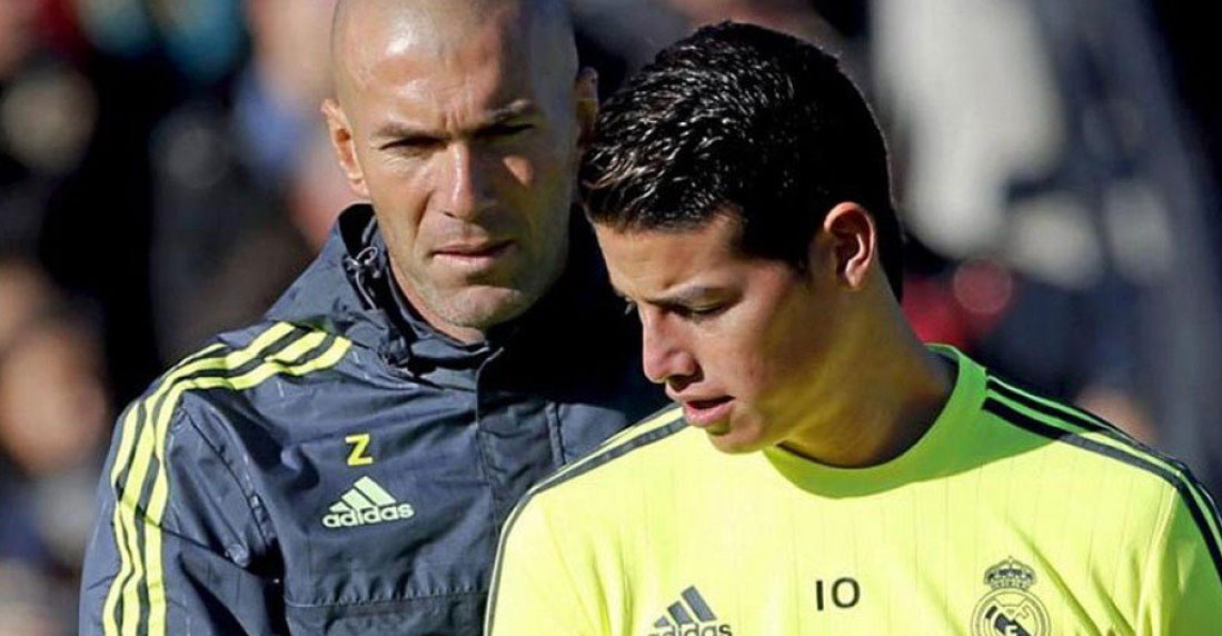 La lección de señorío de Zidane a James Rodríguez tras empatar con el Villarreal