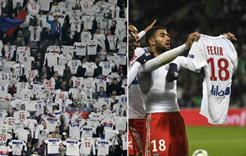 El homenaje de la afición del Olympique de Lyon a Fekir que suena a despedida (el Madrid quiere ficharle)