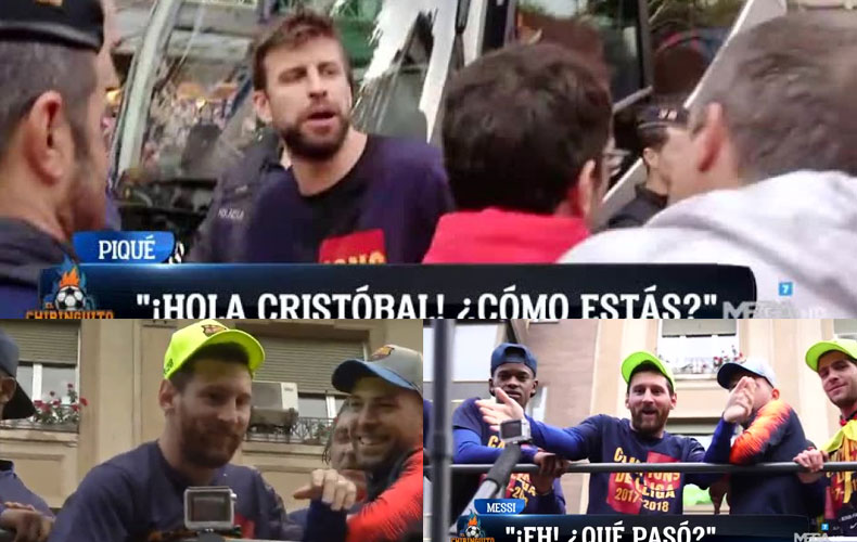 ¡Se quita la careta culé! El show más patético de Soria en la rúa del Barça  