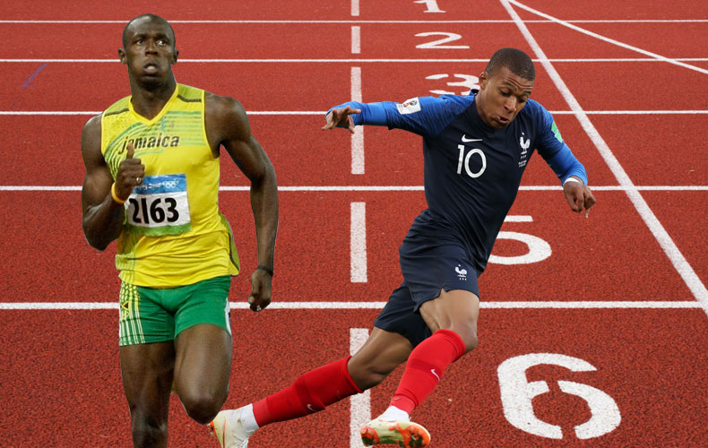 ¿Quién ganaría una carrera entre Mbappé y Bolt?