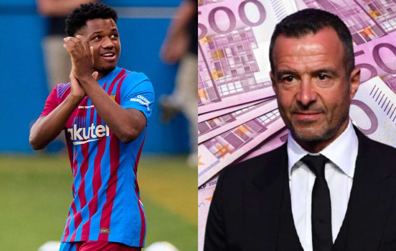 Jorge Mendes le quiere hacer la jugada sucia al Barça: 100 'kilos' por Ansu Fati